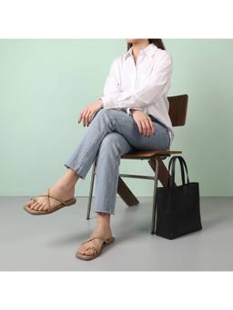ZELION - Women Beige Synthetic Sandals