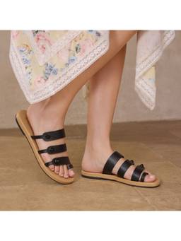 ZELION - Women Black Synthetic Flats