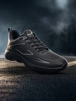 LIBERTY - LEAP7X ACTO221 Black Sports Lacing Running Shoes for Men