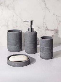 The Better Home - Poly Resin Soap Dispenser Set Grey