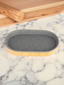 The Better Home - Poly Resin Soap Dish Grey Natural