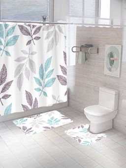 The Better Home - Shower Curtain & Bathmat Set (Big Leaves)