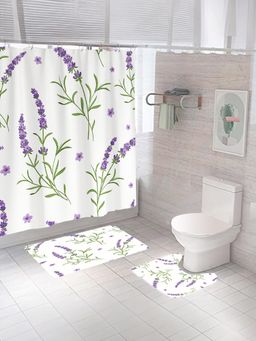 The Better Home - Shower Curtain & Bath Mat Set Lilac Vogue