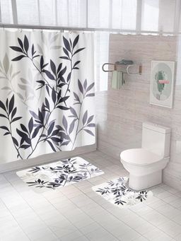 The Better Home - Shower Curtain & Bath Mat Set Slate Fern