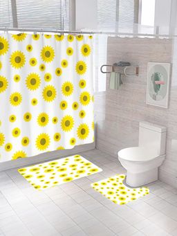 The Better Home - Shower Curtain & Bath Mat Set Sunny Blooms