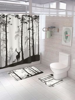 The Better Home - Shower Curtain & Bath Mat Set Forest Twilight