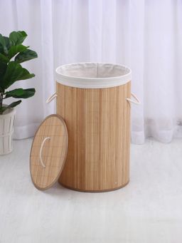 The Better Home - Bamboo Laundry Bag 72L With Lid Light Brown