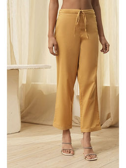 Biba - Women's Yellow Polyester Straight Pant