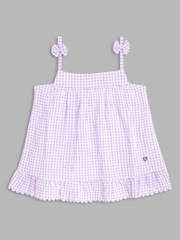 Blue Giraffe - Girls Purple Checked Top