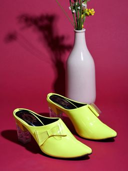 Shoetopia - Stylish Casual Neon Green Mules for Girls