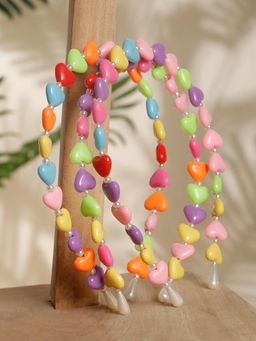 Stol'N - Pack of 3 Heart Beaded Hair Bands - Multiclour