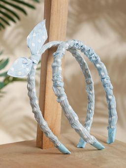 Stol'N - Pack of 2 Bunny Detailed Polka Dot Hair Bands - Blue