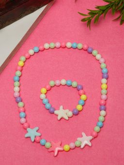Stol'N - Star Embellished Beaded Necklace & Bracelet Set - Multicolour