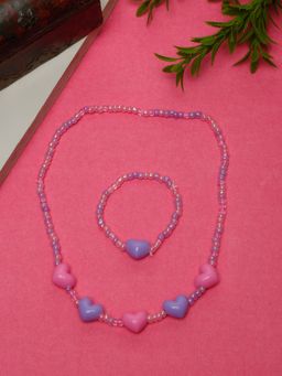 Stol'N - Heart Embellished Beaded Necklace & Bracelet Set - Multicolour