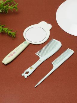 Stol'N - Set of 3 Printed Hair Combs & Mirror - Green
