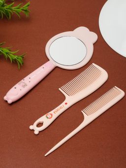 Stol'N - Set of 3 Printed Hair Combs & Mirror - Multi-Color