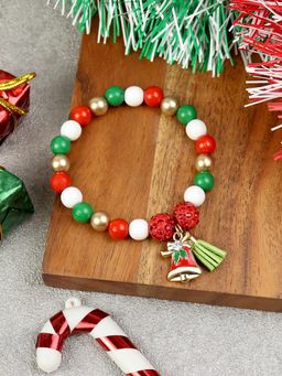 Asthetika Kids - Christmas Bell Charm Beaded Bracelet