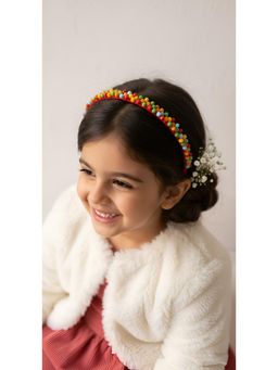 Choko - Christmas Beaded Hairband for Girls, Teens and Kids - Santa Red, Multicolour - Age 4 and Up