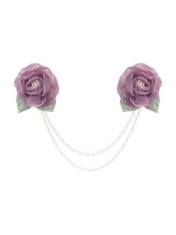 Asthetika Kids - Fabric Floral Beaded Hair Clip