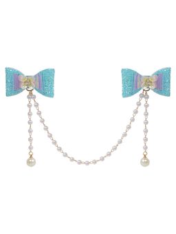 Asthetika Kids - Fabric Bow Beaded Hair Clip