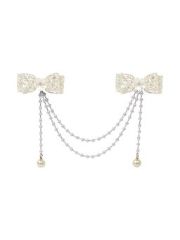 Asthetika Kids - Fabric Bow Beaded Hair Clip