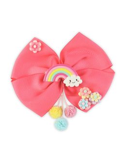 Asthetika Kids - Rainbow Charm Fabric Bow Hair Clip
