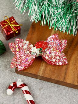 Asthetika Kids - Christmas Flower Charm Bow Hair Clip