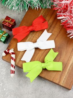 Asthetika Kids - Pack of 3 Christmas Bow Hair Clips