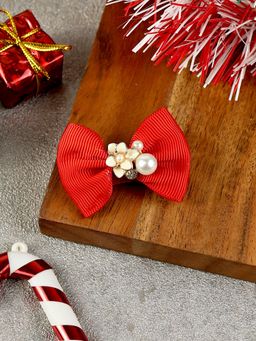 Asthetika Kids - Christmas Floral Charm Bow Hair Clip