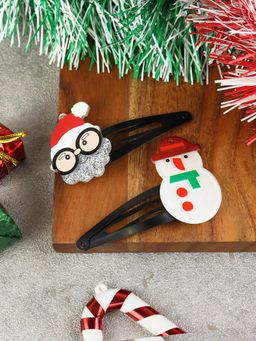Asthetika Kids - Pack of 2 Christmas Santa Claus Snowman Tic Tac Hair Clips