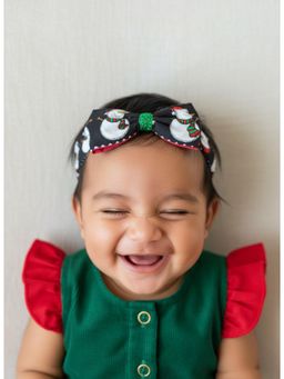 Choko - Snowman Glitter Bow Hair Clip for Girls - Fun Festive Print Christmas Hair Accessory for Kids