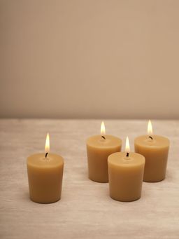 Pure Home + Living - Set of 4 Beige Autumn Fruit Votive Tea Lights - Small