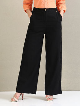 U.S. POLO ASSN. - White Linen Wide Leg Trousers