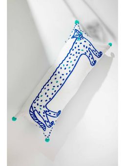 Freedom Tree - Panther Cotton Blue And White Cushion Cover