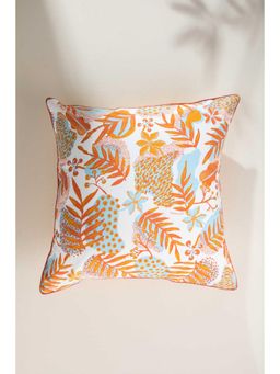Freedom Tree - Panai Cotto Orange Blue Cushion Cover (24x24 inches)