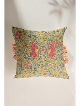 Freedom Tree - Kabini Ochre Floor Cotton MultiColor Cushion Cover (24x24 inches)