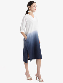 RAREISM - Women Multi-Color Polyester Ombre Midi Dress