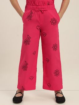 VERO MODA - Girl Mid Rise Printed Relaxed Fit Pants