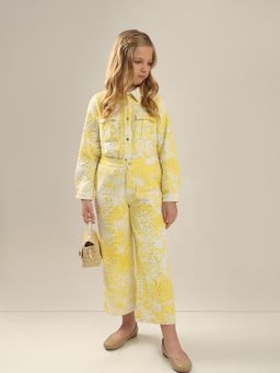 VERO MODA - Girl Yellow Embellished Cotton Pants