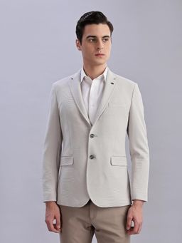Tommy Hilfiger - Light Grey Textured Slim Fit Polyester Blazer