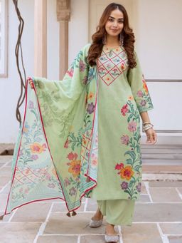 Autumnlane - Kamli Moss Printed Kurta Pant and Dupatta