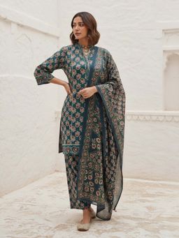 Autumnlane - Swades Peacock Cotton Kurta With Pant & Dupatta