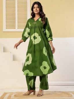 Autumnlane - Women's Printed Green Co-Ord Set