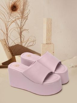 Twenty Dresses by Nykaa Fashion - New Trendy Womens Platform Wedges Heel Sandals - Purple