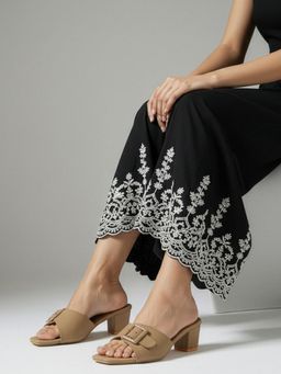 Twenty Dresses by Nykaa Fashion - New Trendy Block Heel Sandals For Women - Beige