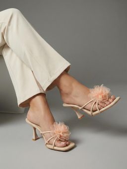 Twenty Dresses by Nykaa Fashion - Stylish Spool Heels Sandals For Women - Cream