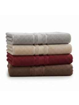 Athom Living - Multi-Color Solid Ultra Soft Cotton Bath Towels (Pack of 4) (M)