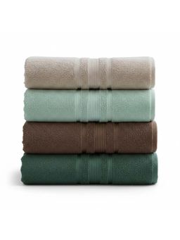 Athom Living - Multi-Color Solid Ultra Soft Cotton Bath Towels (Pack of 4) (M)