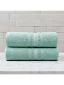 Athom Living - Mint Green Solid Ultra Soft Cotton Bath Towels (Pack of 2) (M)