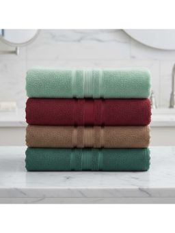 Athom Living - Multi-Color Solid Ultra Soft Cotton Bath Towels (Pack of 4) (M)